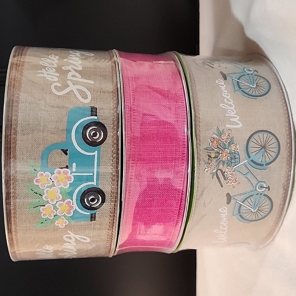 NEW 3 Rolls Spring Member's Mark Premium Wire-Edged Ribbon 150 yards total